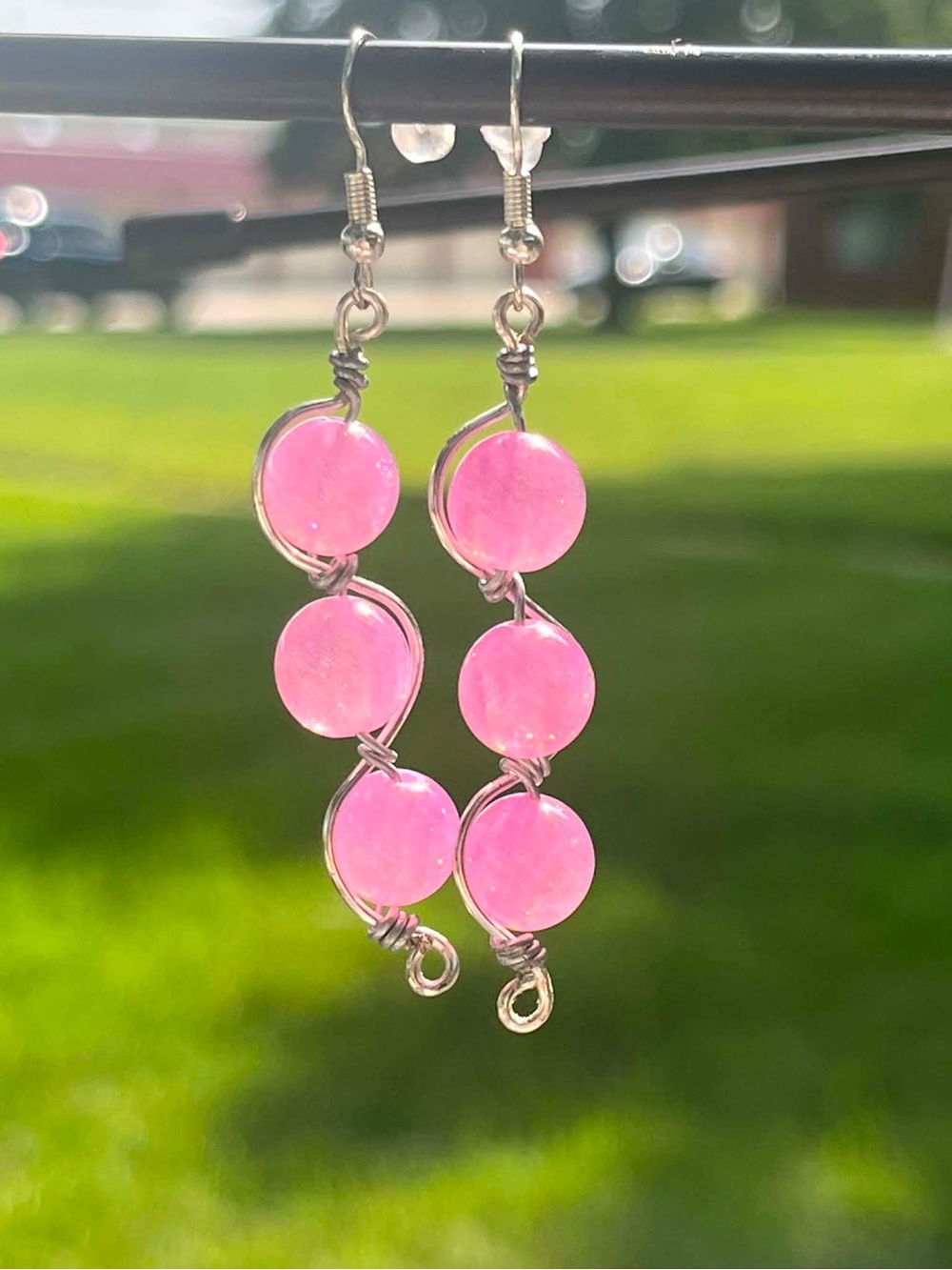 Handcrafted lavender Dangle Earrings